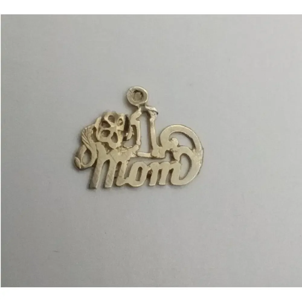 14K Gold “#1 Mom” Flower Charm